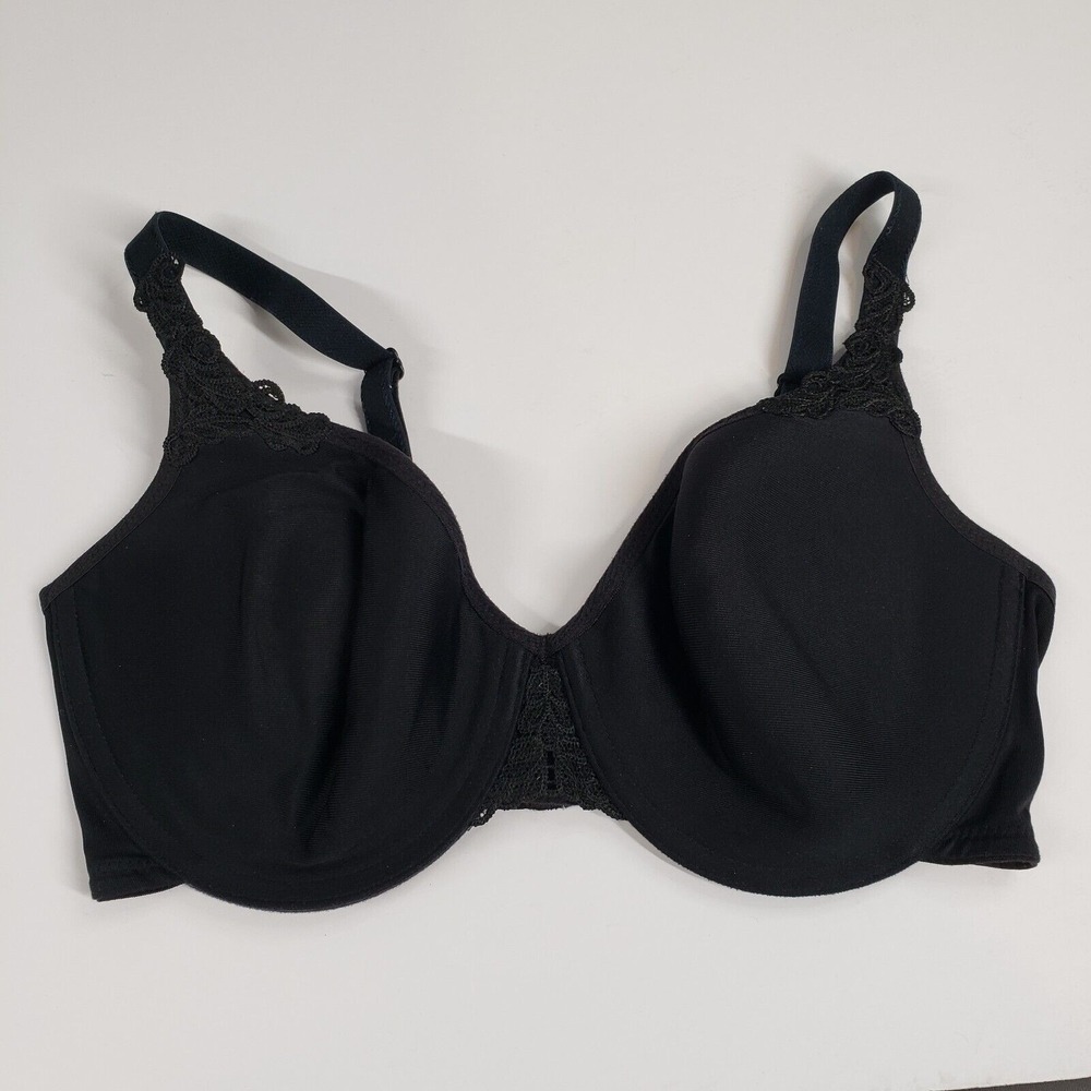 Vintage Wacoal Bodysuede Ultra Contour Underwire Bra Womens 34D Black T-Shirt
